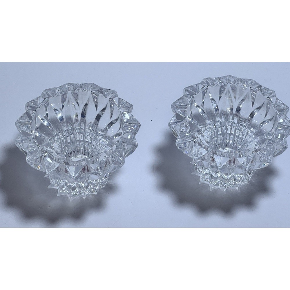 Cristal d'Arques Cheverny 24% Lead Crystal Candlesticks Set of 2 France Clear